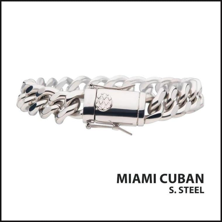 Steel Miami Cuban Chain 12 MM X 8 Inches-bracelet-That Guy's Secret