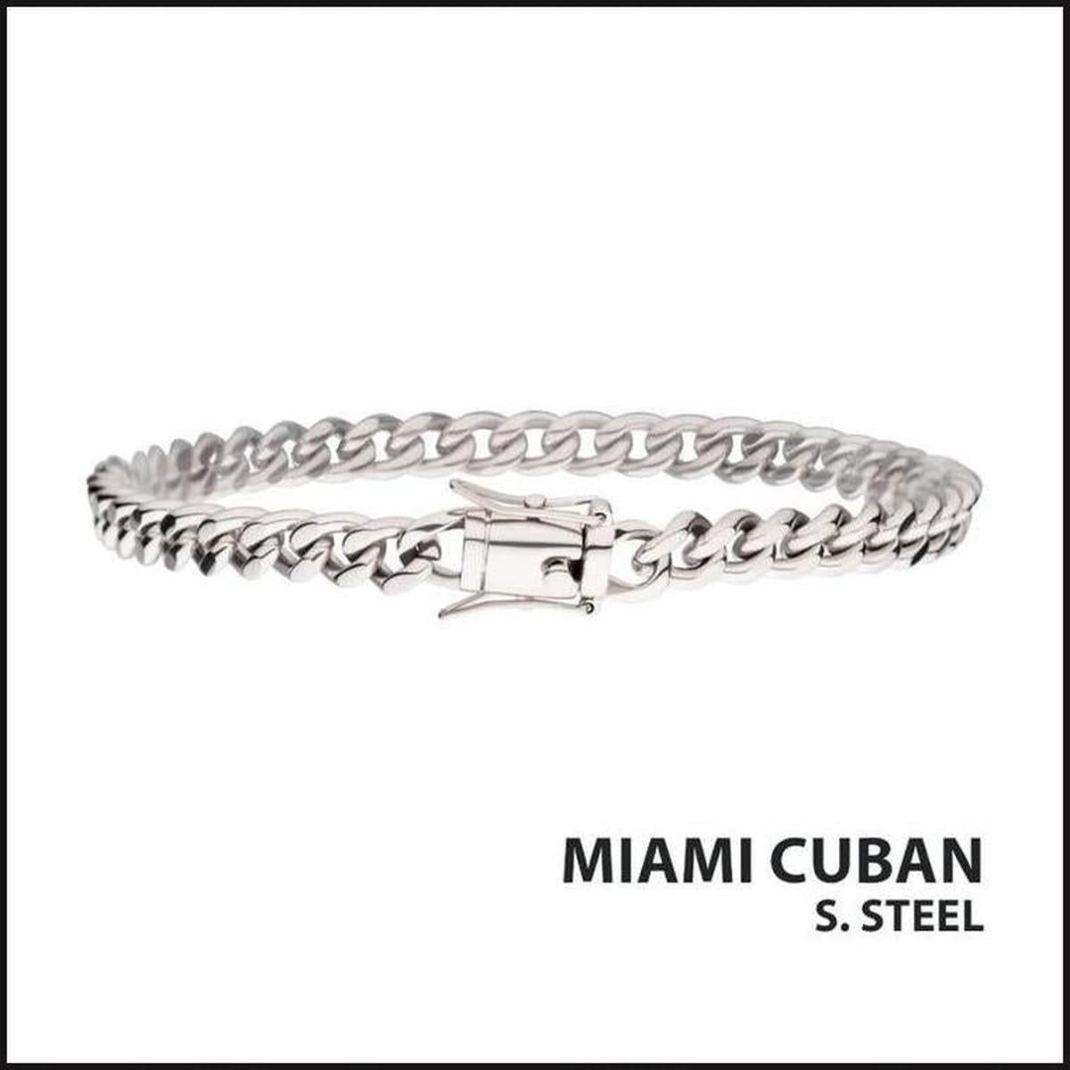 Steel Miami Cuban Chain 6 MM X 8 Inches-bracelet-That Guy's Secret