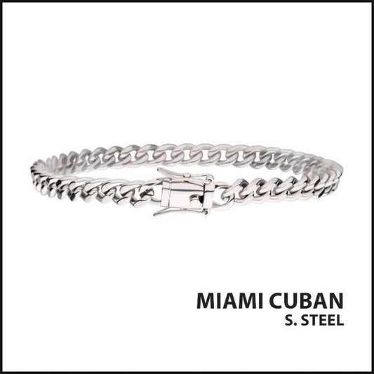 Steel Miami Cuban Chain 6 MM X 8 Inches-bracelet-That Guy's Secret