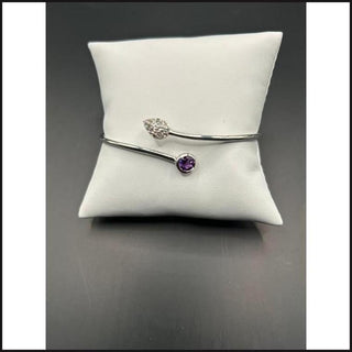 Sterling Silver Bangle – 0.66 Carats with White Topaz 0.35ct-Bangle-That Guy's Secret