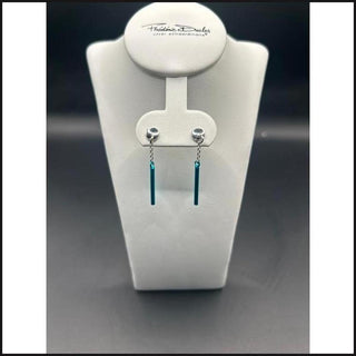 Sterling Silver + Ocean Blue Slender Earrings-Earrings-That Guy's Secret