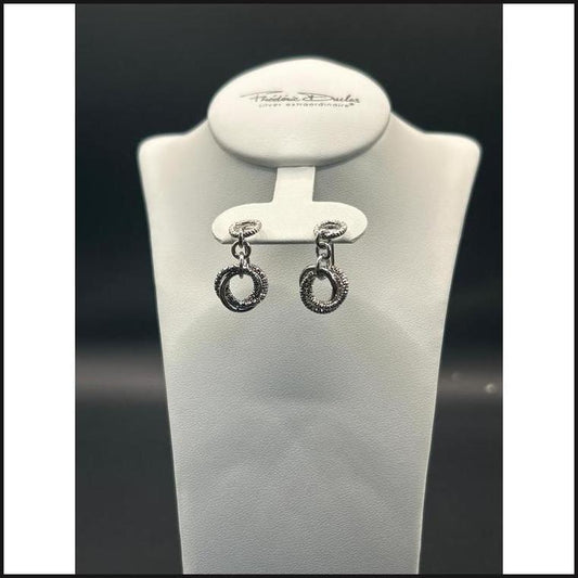 Sterling Silver Sparkle and Smooth Love Knot Earrings-Earrings-That Guy's Secret