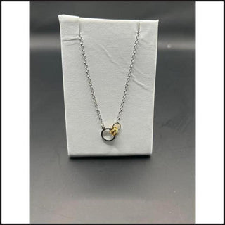 Sterling Silver + Yellow Gold Plated Interlock Halfpoint Necklace-Necklace-That Guy's Secret