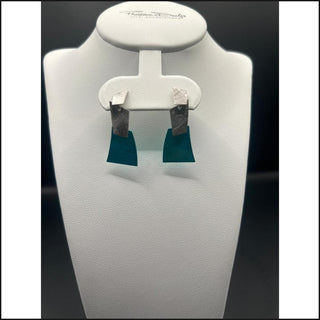 Sterling Silver and Ocean Blue Jasimine Enamel Earrings-Earrings-That Guy's Secret