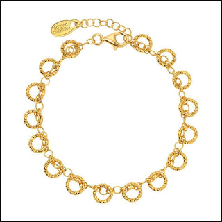Sterling Silver and Yellow Gold Plated Rings Delight Bracelet - That Guy's Secret