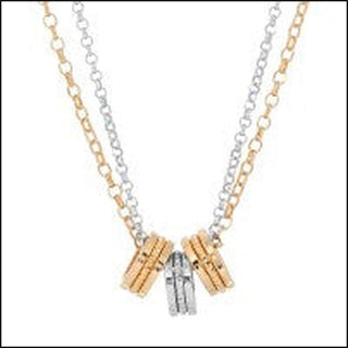 Sterling Silver and Yellow Gold Plated Triple Barrel Necklace - That Guy's Secret