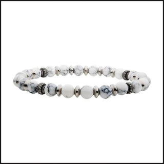 Stone Bracelet 6.5 MM WHITE HOWLITE 7.5-bracelet-That Guy's Secret