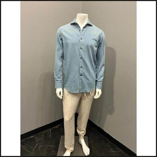 Super Distressed Light Wash Denim Shirt-Denim Shirt-That Guy's Secret