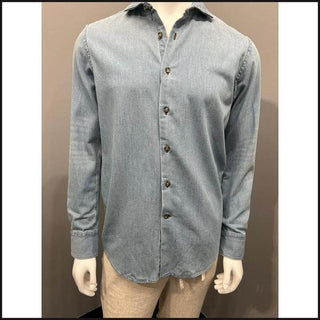 Super Distressed Light Wash Denim Shirt-Denim Shirt-That Guy's Secret