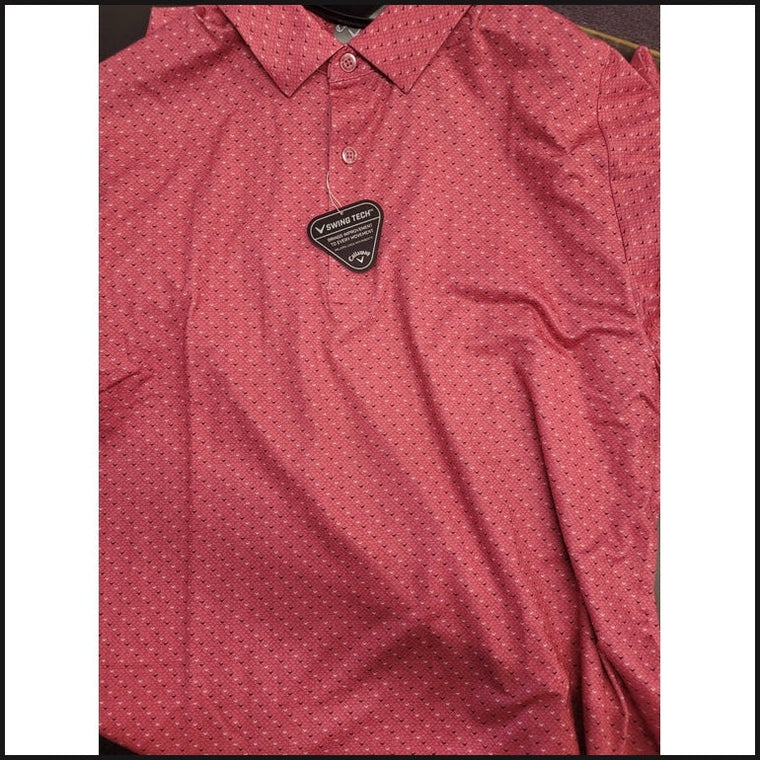 Swing Tech™ Allover Chevron Rapture Rose Golf Polo Shirt-Polo Shirt-That Guy's Secret