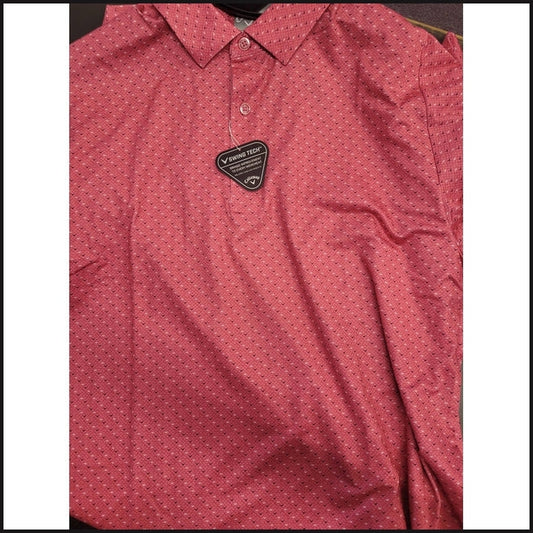 Swing Tech™ Allover Chevron Rapture Rose Golf Polo Shirt - That Guy's Secret
