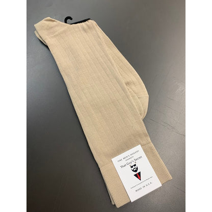 Mercerized Cotton Ribbed Linked Toe Dress Socks