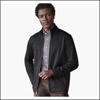 Textured Solid Full-Zip - Black - That Guy's Secret
