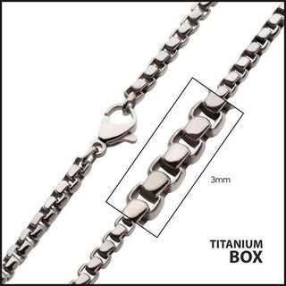 Titanium Box Chain 3 MM X 22 Inches-bracelet-That Guy's Secret