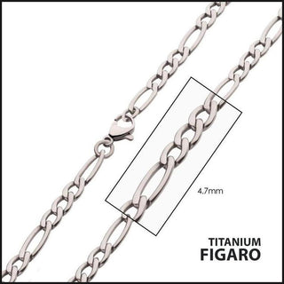 Titanium Figaro Chain 4.7 MM X 24 Inches-bracelet-That Guy's Secret