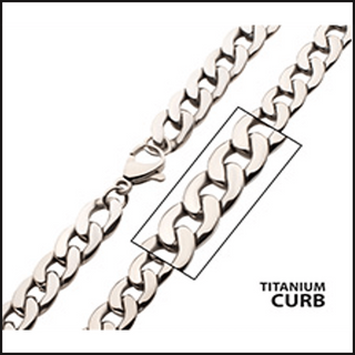 TitaniumCurb Chain 7.4 MM X 24 Inches-necklace-That Guy's Secret