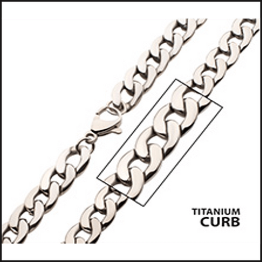 TitaniumCurb Chain 7.4 MM X 24 Inches-necklace-That Guy's Secret