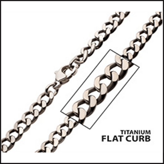 TitaniumFlat Curb Chain 4.35 MM X 24-necklace-That Guy's Secret