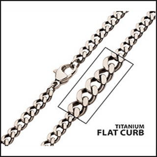 TitaniumTNM Flat Curb Chain 3.5 MM X 24 Inches-necklace-That Guy's Secret