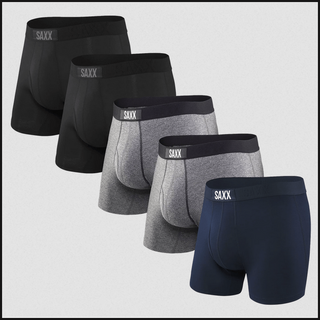 Ultra 5-Pack Super Soft Boxer Brief / Black/Grey Heather/Navy - That Guy's Secret