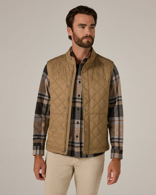 Crest Quilted Vest - Tan - That Guy's Secret