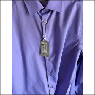 Verno Fashion Dress Shirt in Lavender, Classic Fit, spread collar