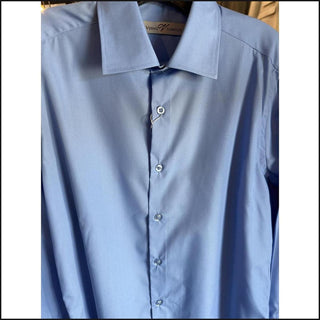 Verno Fashion Dress Shirt in Light Blue, Classic Fit, spread collar