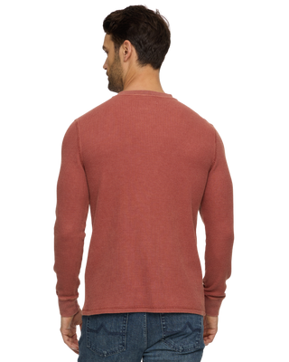Vintage Soft Waffle Henley - Burnt Orange