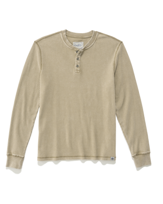Vintage Soft Waffle Henley - Tan