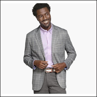 XC Flex Pinnacle Knit Blazer in Gray Plaid