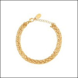 Yellow Gold Plated Sterling Silver Five Strand Cube Bracelet - That Guy's Secret