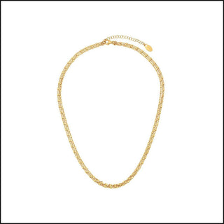 Yellow Gold Plated Sterling Silver Five Strand Cube Necklace - That Guy's Secret