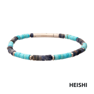 Azure Voyager Heishi Bead Bracelet
