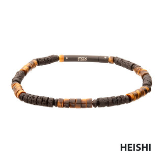 Magma Tiger Heishi Bead Bracelet