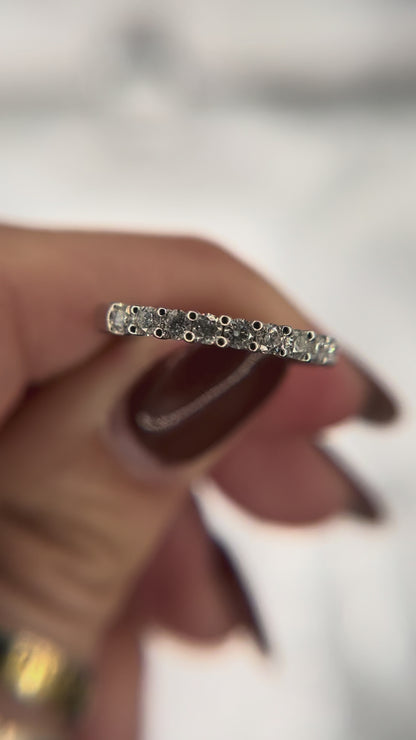 14k White Gold Diamond Band