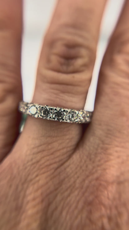 14K White Gold Lab Grown Wedding Band ranging from 1/7ctw to 1 1/2 ctw