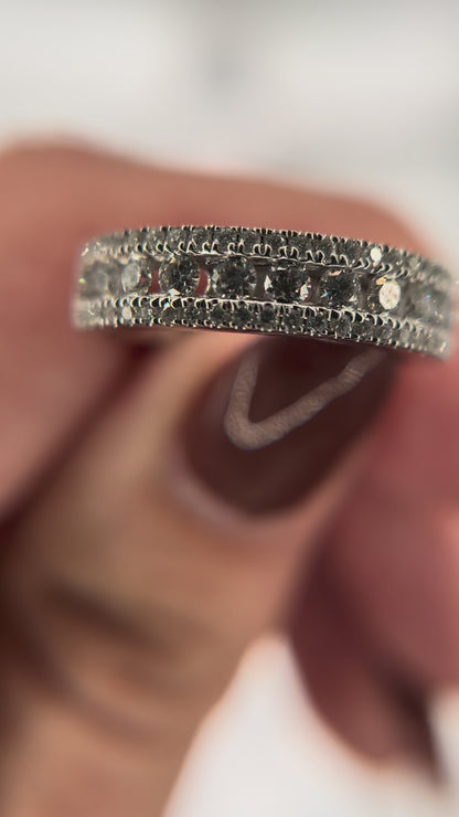 14k White Gold Diamond Band