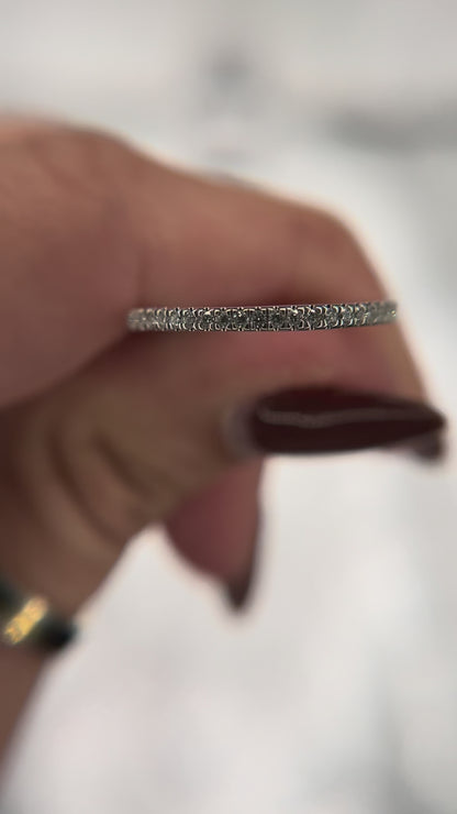 14K White Gold Lab Grown Wedding Band ranging from 1/7ctw to 1 1/2 ctw