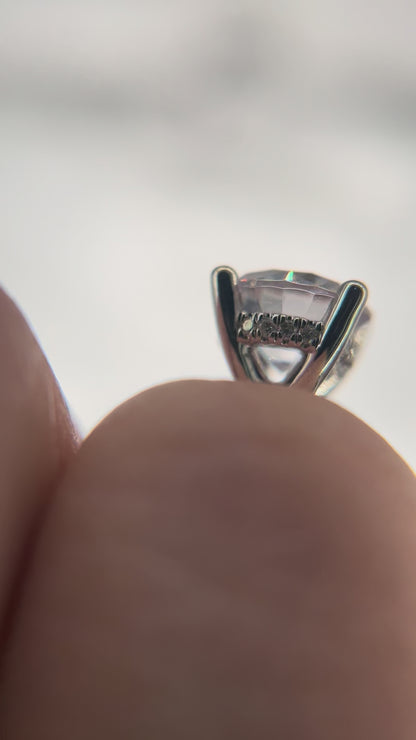 14K White Gold Diamond 1 /12 ctw Semi Mount For 2 ctw Round Center