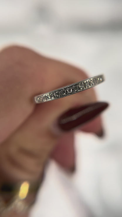 14k White Gold Diamond Band