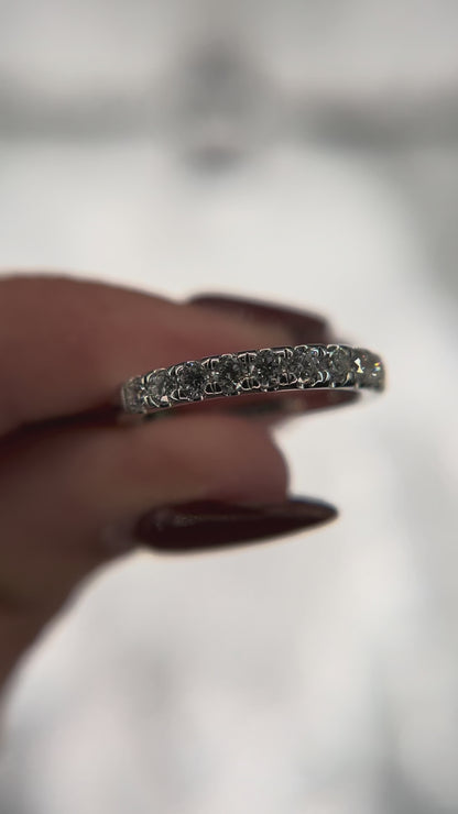 14K White Gold Lab Grown Wedding Band ranging from 1/7ctw to 1 1/2 ctw