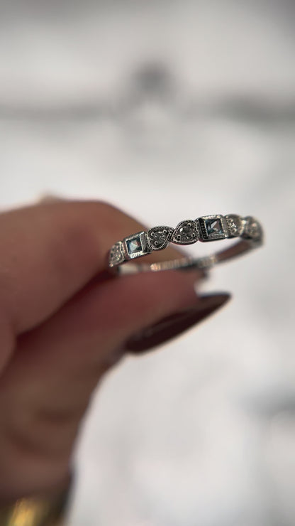 10k White Gold Diamond and Gemstone Ring
