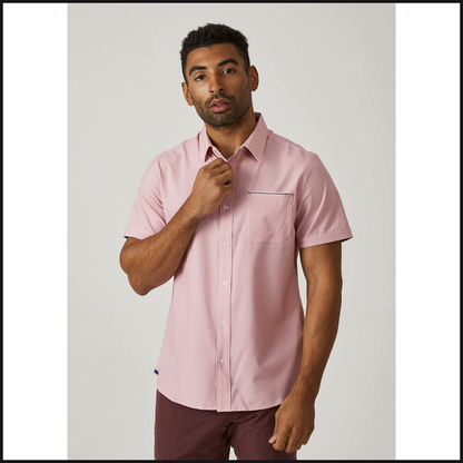 7Diamonds Short Sleeve Button Down Shirt-Short Sleeve Button Down-That Guy's Secret