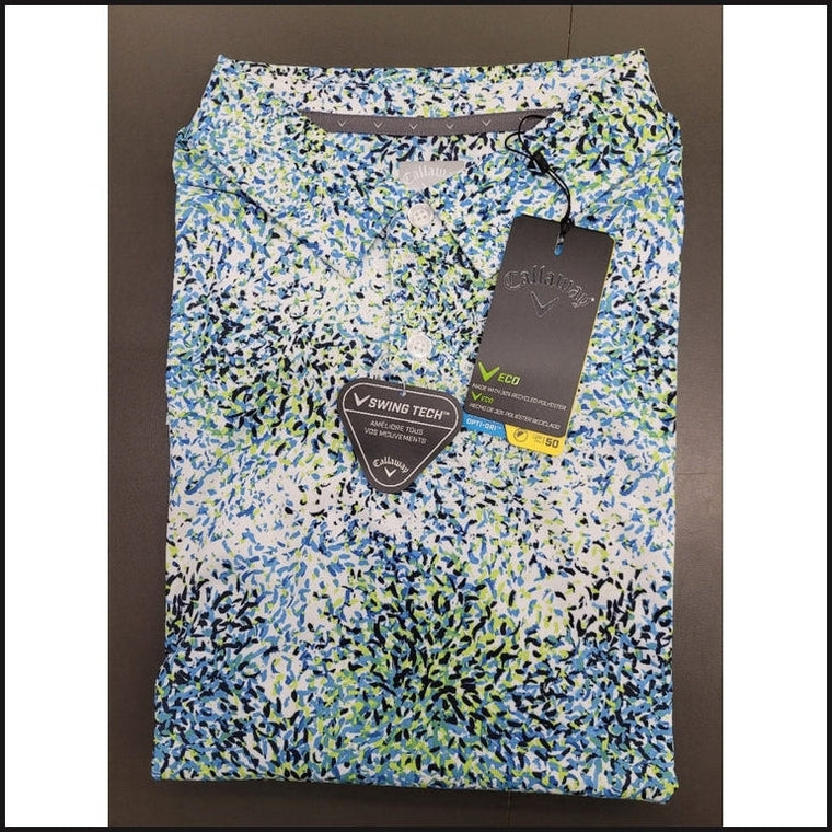 All Over Abstract Bright White Golf Polo-Polo Shirt-That Guy's Secret