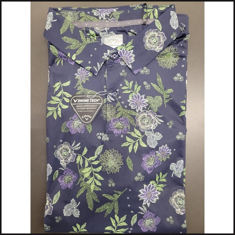 All Over Stitched Tropical Peacoat Polo-Polo Shirt-That Guy's Secret