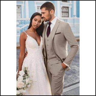 Allure Men Ultra Slim Sand Brunswick Suit 202 - That Guy's Secret