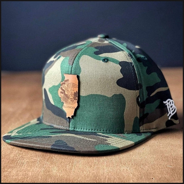 Camo Flat Billed Illinois Baseball Cap - That Guy's Secret