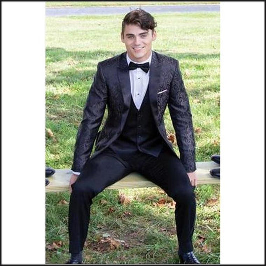 Couture 1901 Paisley Black And Charcoal Tuxedo 260M - That Guy's Secret