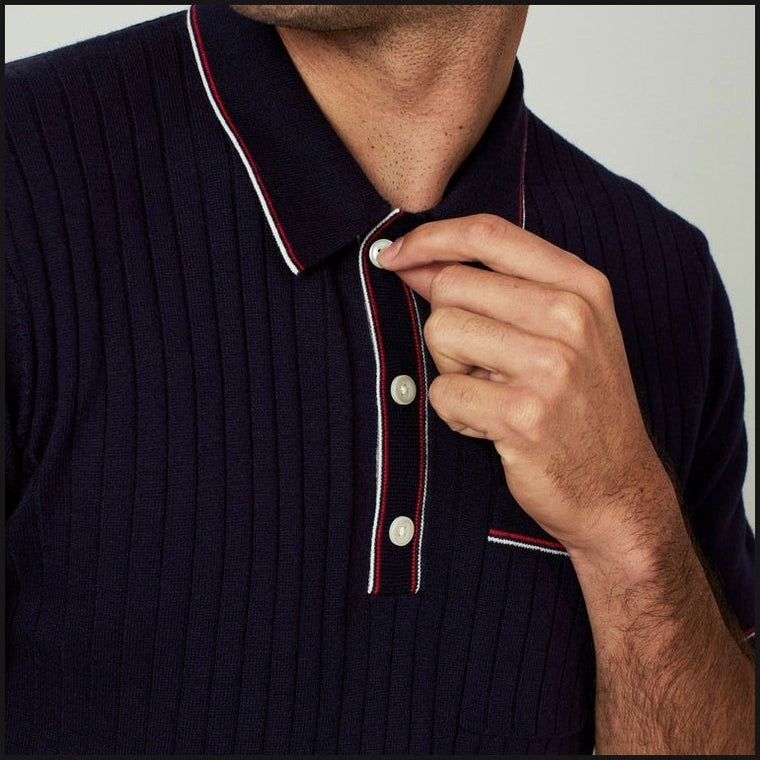 Enzo Striped Sweater Polo - That Guy's Secret