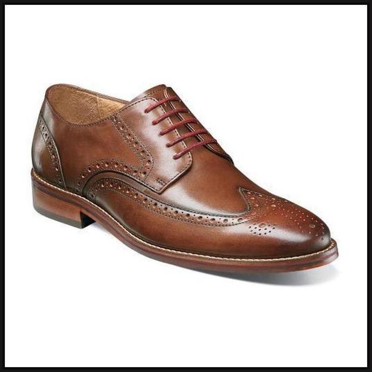 Florsheim Salerno Cognac Wingtip Oxford-Shoes-That Guy's Secret